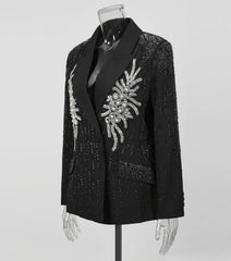 Luxe Crystal Embellished Blazer