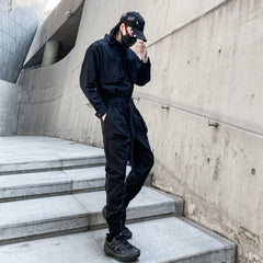 Men's Shibuya Style Black Jumpsuit
