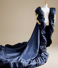 Elegant Floor-Length Train Cape