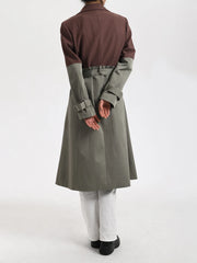 Women's Belted Blazer Brown and Gray Trench Coat