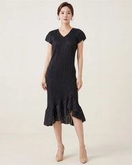 Luxury Sculptural Pleated Dress