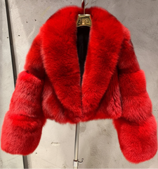Couture Cropped Fox Fur Jacket