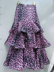 Leopard Tiered Ruffle Skirt