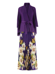 Truly Pleated 2-Piece Long Skirt & Coat Set