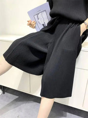Elegant Pleated Shorts Set