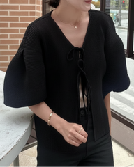 Luxury Tie-Front Plisse Top