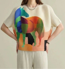 Artistic Cropped Pleated Top