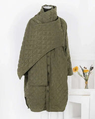 Luxury Diamond-Quilted Scarf Coat