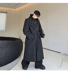 Men's Shoulder Padded Oversized Trench Coat | Luxury Streetwear