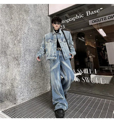 Men's Luxury Streetwear Denim Jacket + Jeans Set