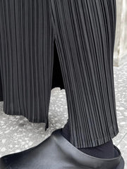 Pleated Asymmetric Palazzo Pants