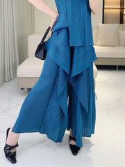 Pleated Plissé Tank Top & Pants Set