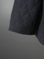 Quilted Collarless Jacket & Scarf