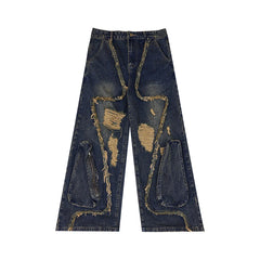 Men's Essential Streetwear Distressed Baggy Jeans