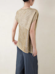 Metallic Japanese Pleated Dolman Top