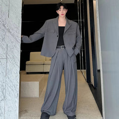 Men's Oversized Suit with Wide Leg Trousers