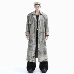 Men's Iconic Washed Gray Trench Coat