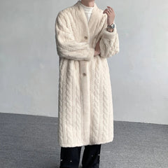 Men's Faux Fur Long Cardigan Coat | Cozy Luxury