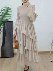 Elegant Ruffled Pleated Dress