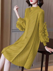 Elegant Plissé Ruffle Dress