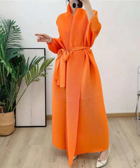 Luxury Plissé Longline Coat