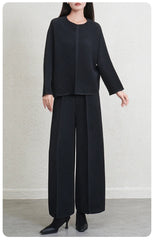 Luxury Pleated Top & Wide Leg Pant