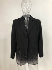 Men's Black Gradient Swarovski Crystal Blazer