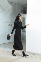 Truly Pleated Stretchy Long Coat
