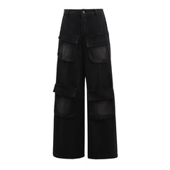 New! Women's 2 Piece Supreme Black Cargo Denim Set