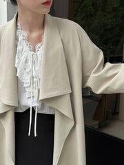 Luxury Draped Open-Front Coat