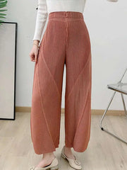 Plissé Pleated Wide-Leg Trousers