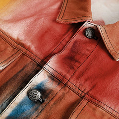 Women's Vibrant Multi-Colored Denim Jacket