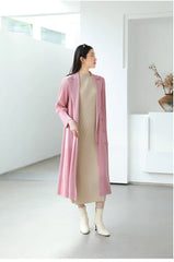 Truly Pleated Stretchy Long Coat