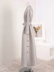 Truly Pleated Stretchy Long Coat