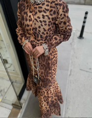 Crystal Leopard Blouse & Skirt
