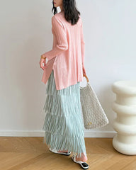 Dressy Sculptural Pleated Top
