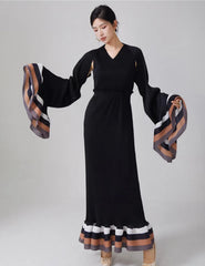 Luxury Pleats Dress & Shawl Set