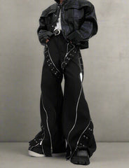Men's Japanese Streetwear Zipped Pants