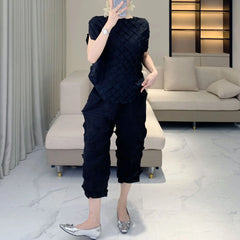 Luxe Pleated Crinkled 2-Piece Set