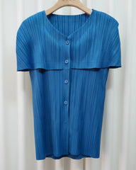 Luxury Pleated Cape Blouse