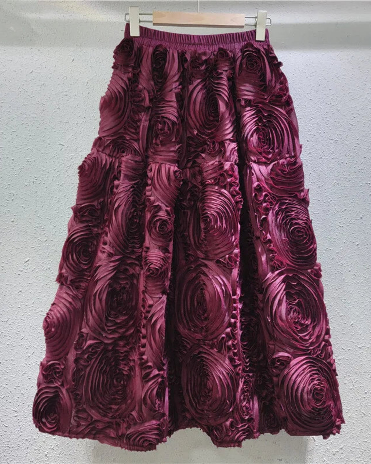 3D Carnation Embroidery Skirt
