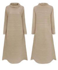 Luxe Pleated Mock Neck Dress