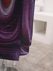 Truly Pleated Swirl Long Coat