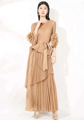 Floral Pleats 2-Piece Skirt Set