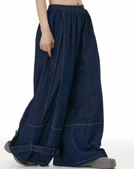 Luxury Denim Wide-Leg Pants