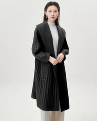 Premium Pleated & Quilted Coat