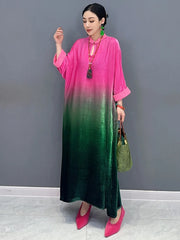 HEYFANCYSTYLE Velvet Pink Gradient Dress