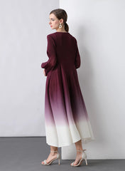 Luxury Pleated Dress With Sleeves