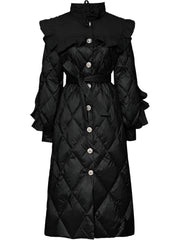 Luxury Women's Black Quilted Parka