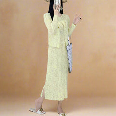 Truly Pleated Cardigan & Dress Set